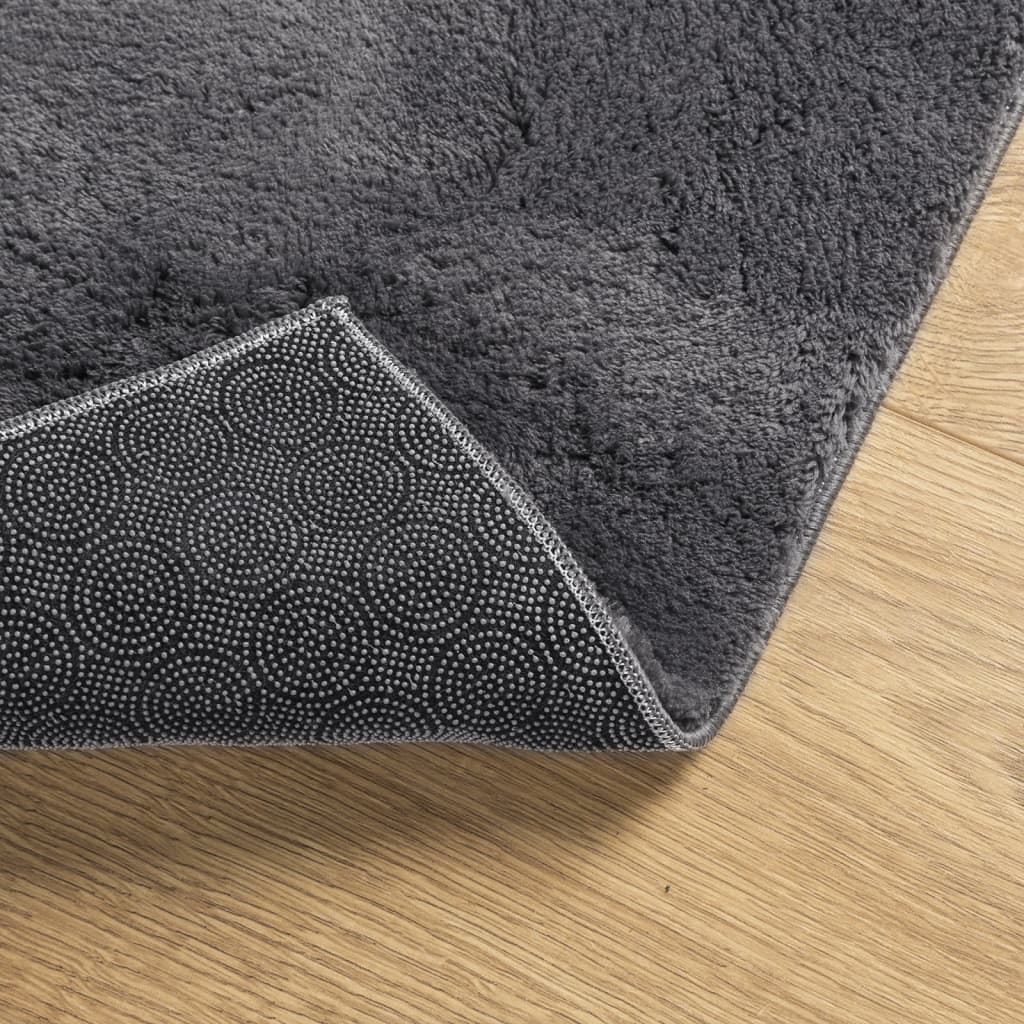 vidaXL Rug HUARTE Short Pile Soft and Washable Anthracite 120x120 cm 5