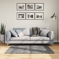 vidaXL Rug HUARTE Short Pile Soft and Washable Anthracite 120x120 cm 1