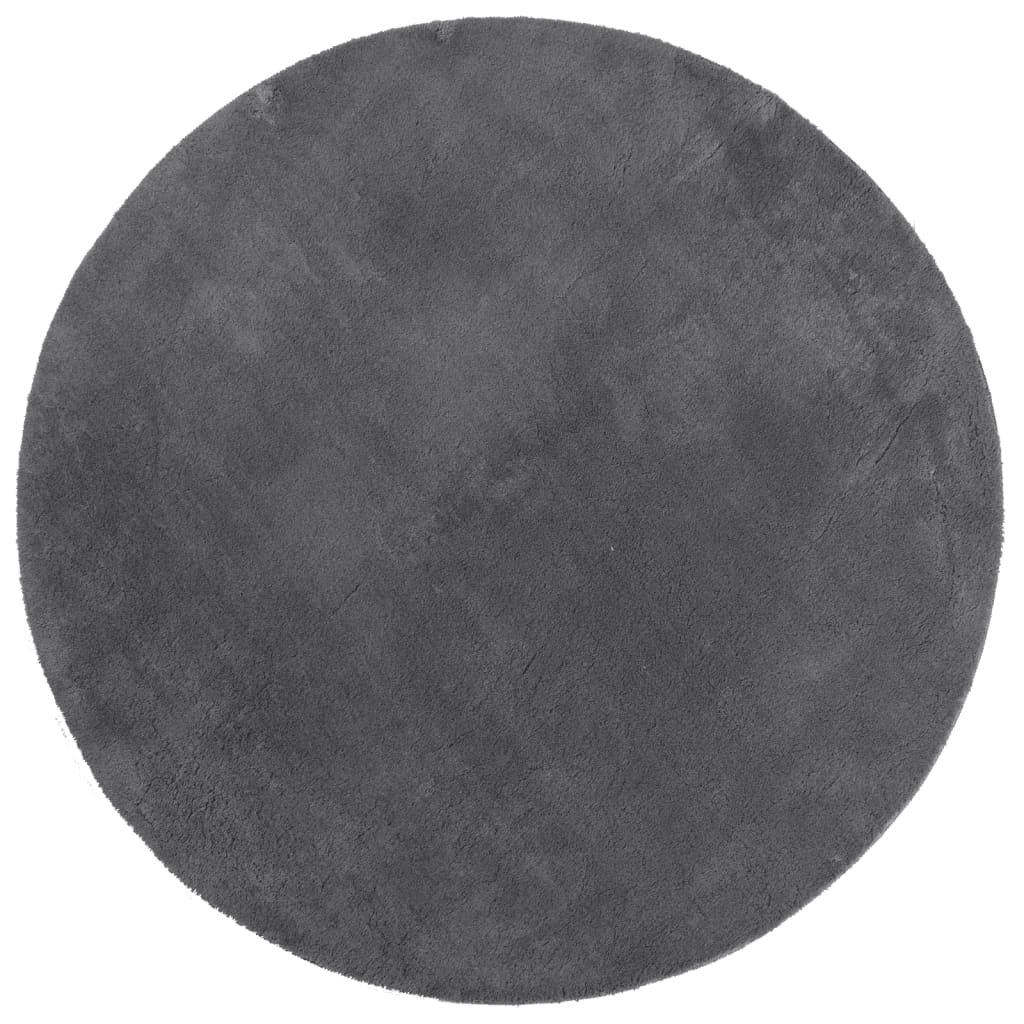 vidaXL Rug HUARTE Short Pile Soft and Washable Anthracite Ø 160 cm 2