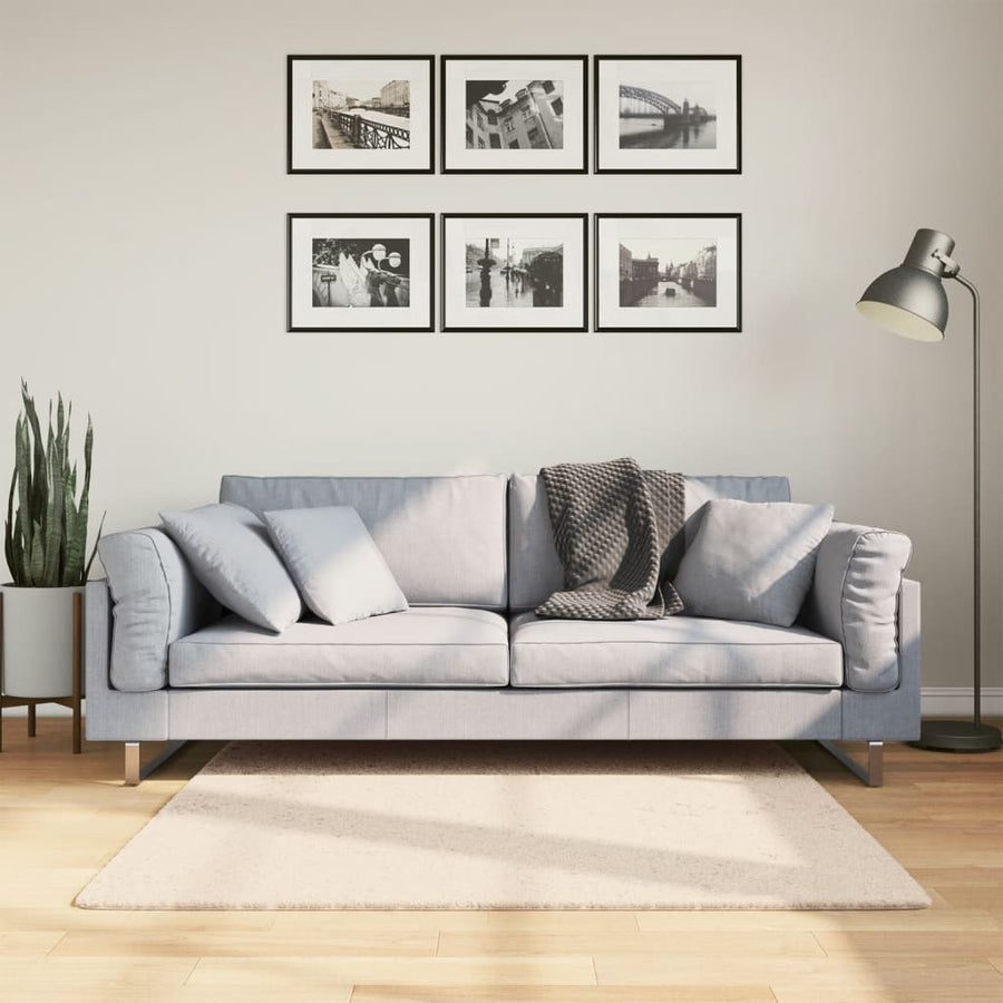vidaXL Rug HUARTE Short Pile Soft and Washable Beige 120x120 cm 1