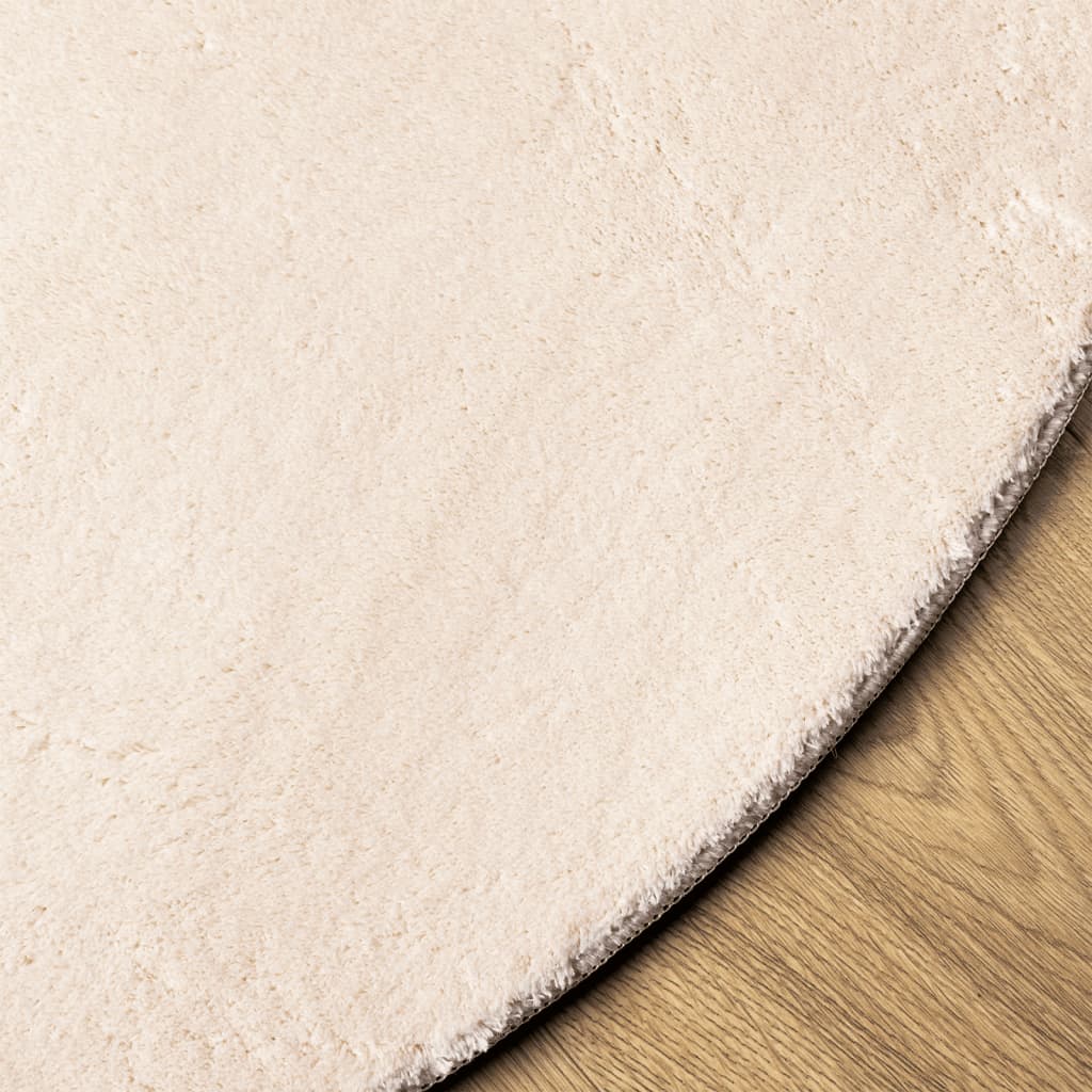 vidaXL Rug HUARTE Short Pile Soft and Washable Beige Ø 120 cm 4