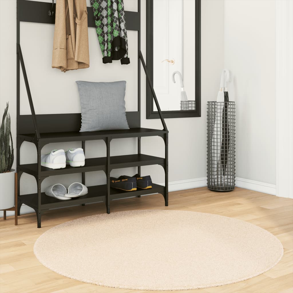 vidaXL Rug HUARTE Short Pile Soft and Washable Beige Ø 120 cm 1