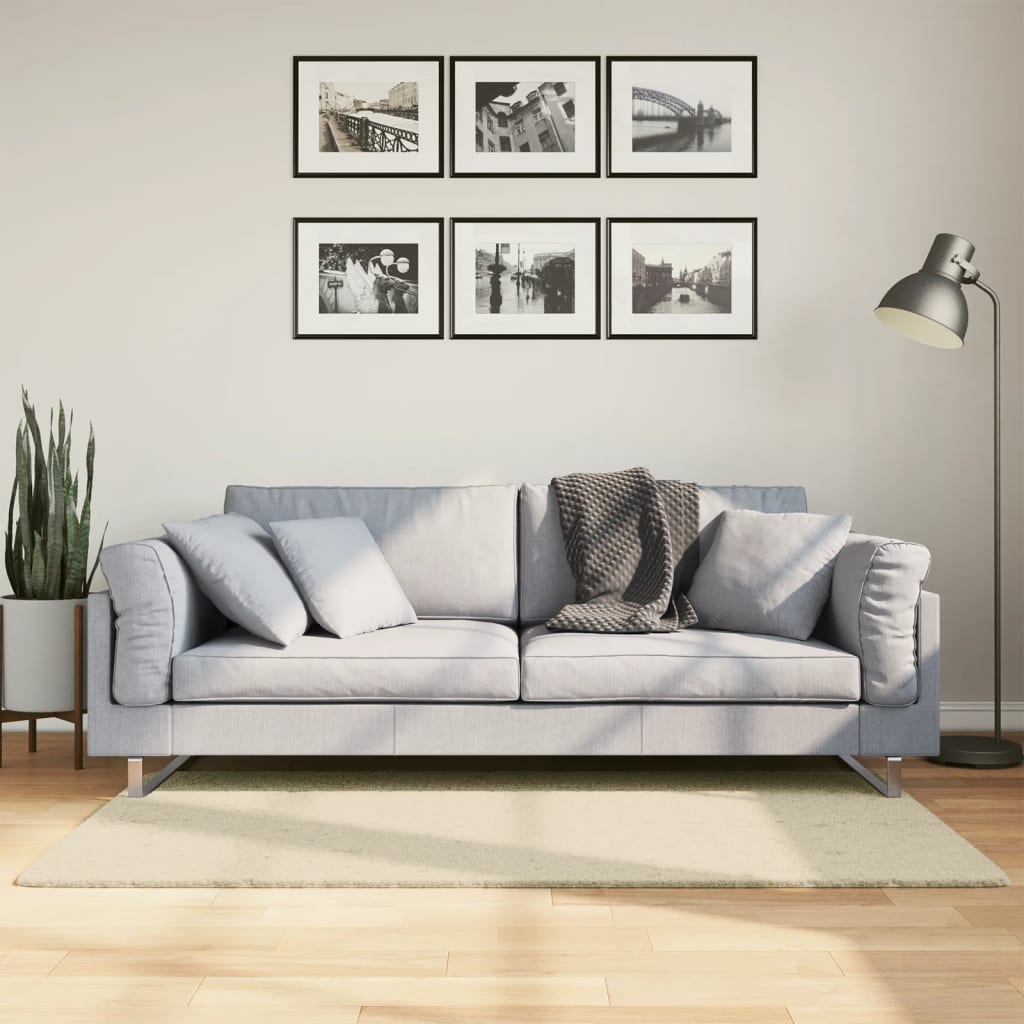 vidaXL Rug HUARTE Short Pile Soft and Washable Cream 80x150 cm 1