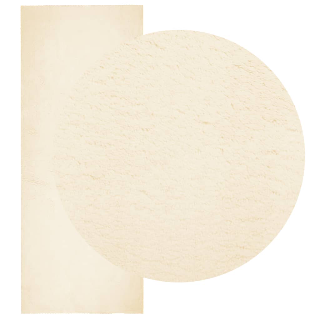 vidaXL Rug HUARTE Short Pile Soft and Washable Cream 80x200 cm 3