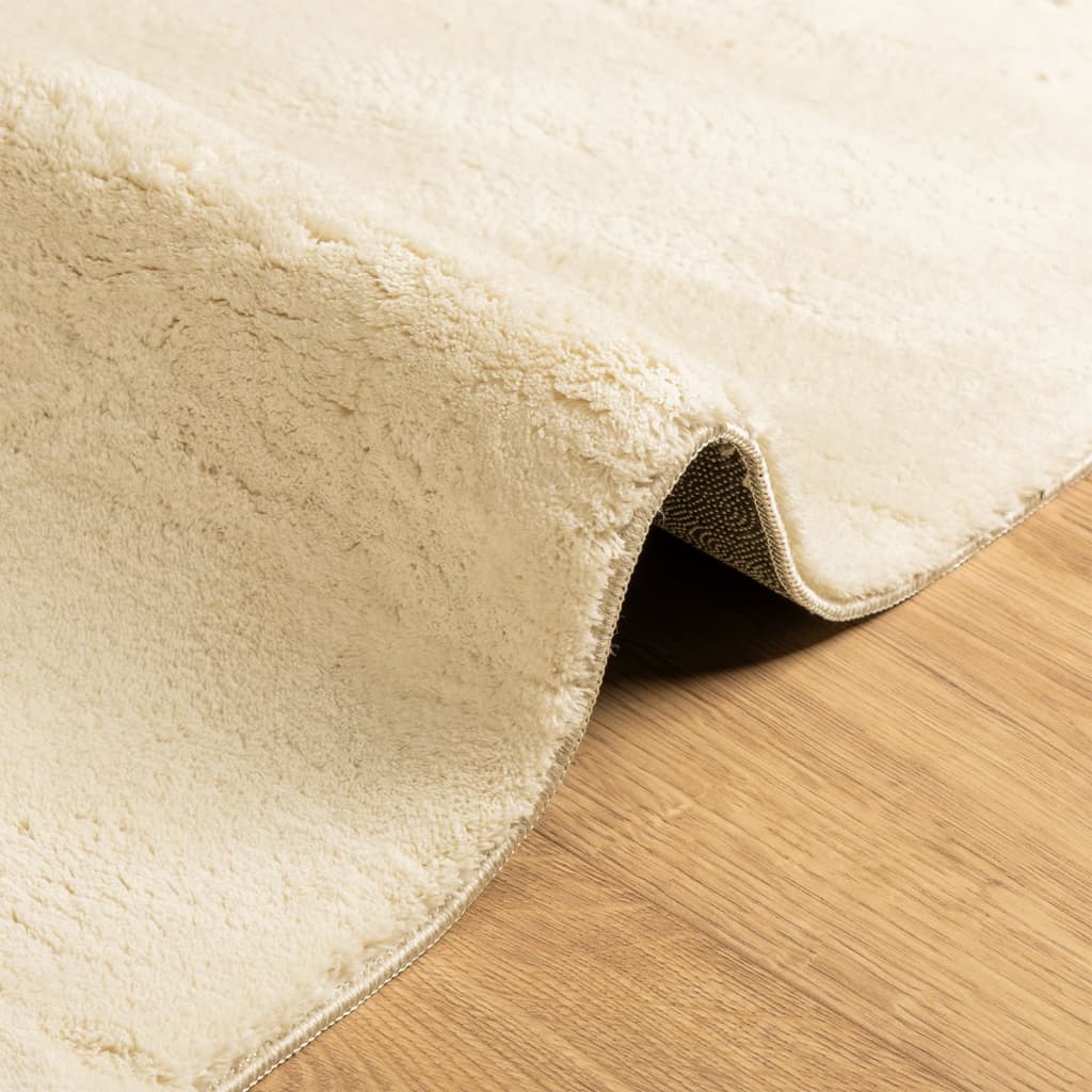 vidaXL Rug HUARTE Short Pile Soft and Washable Cream 80x200 cm 6