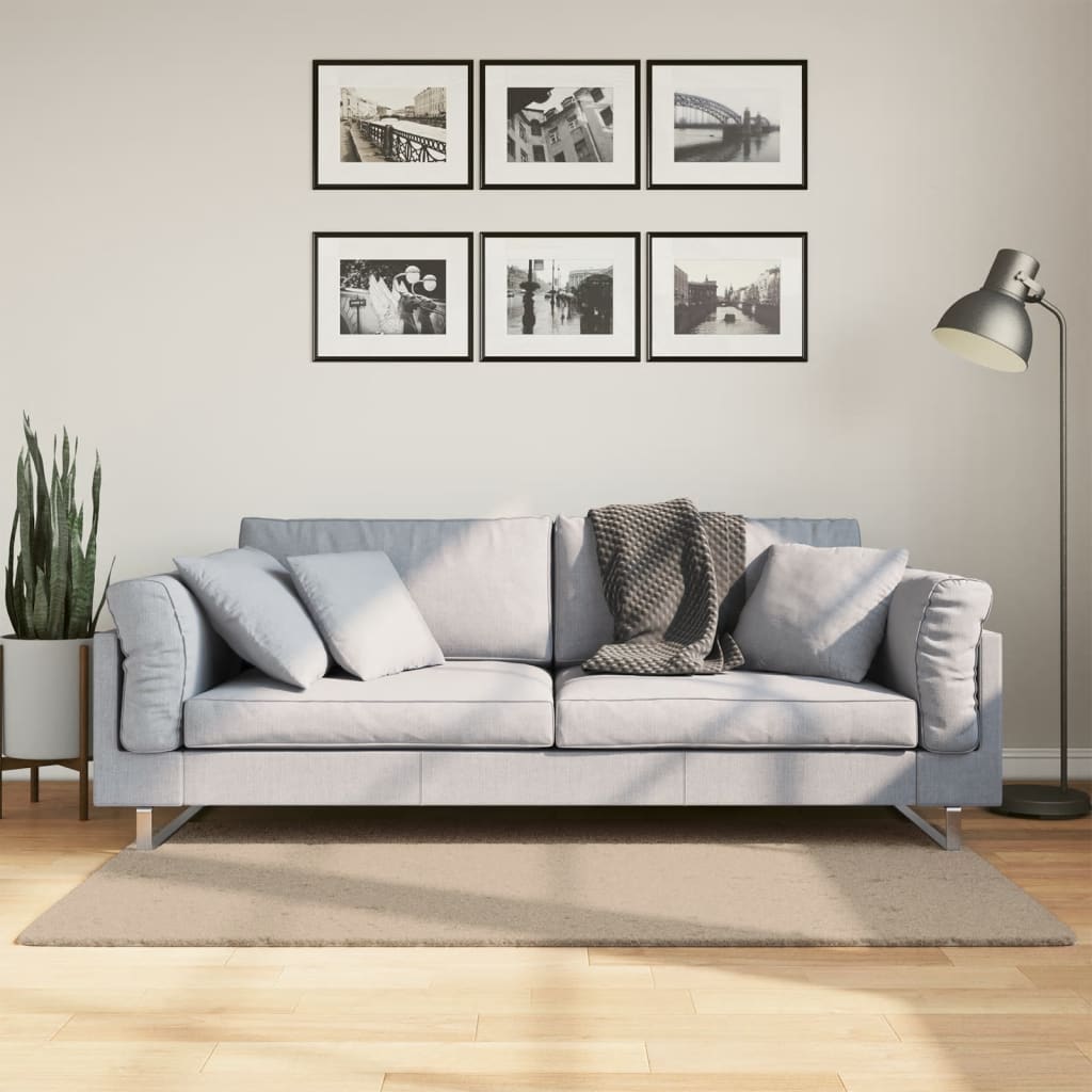 vidaXL Rug HUARTE Short Pile Soft and Washable Sand 80x150 cm 1