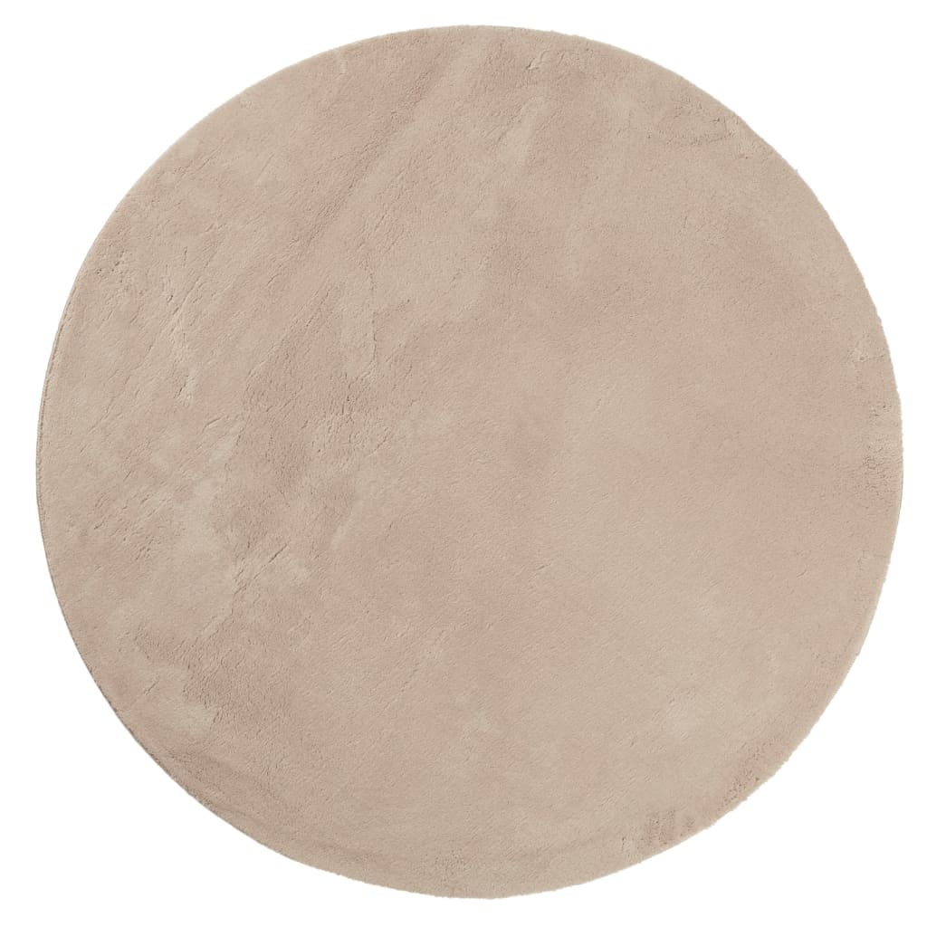 vidaXL Rug HUARTE Short Pile Soft and Washable Sand Ø 100 cm 2