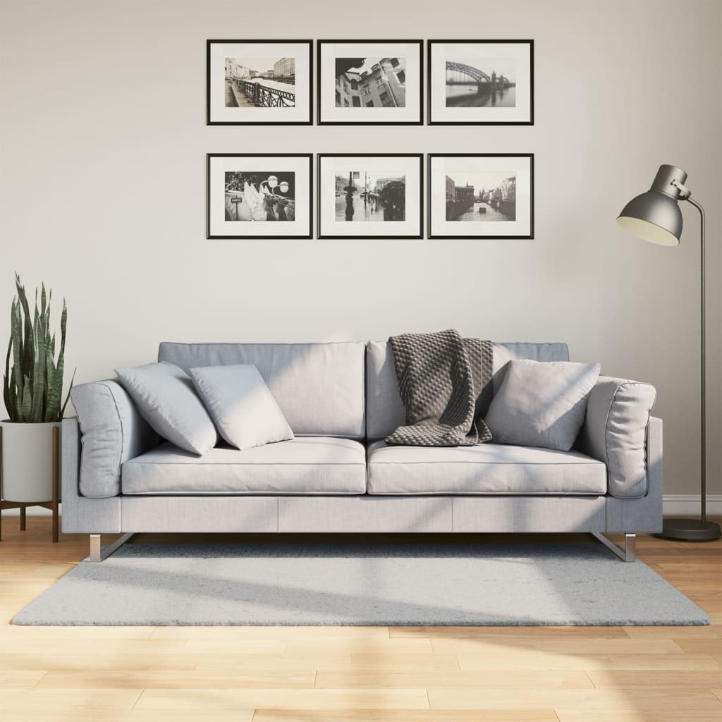 vidaXL Rug HUARTE Short Pile Soft and Washable Grey 80x150 cm 1