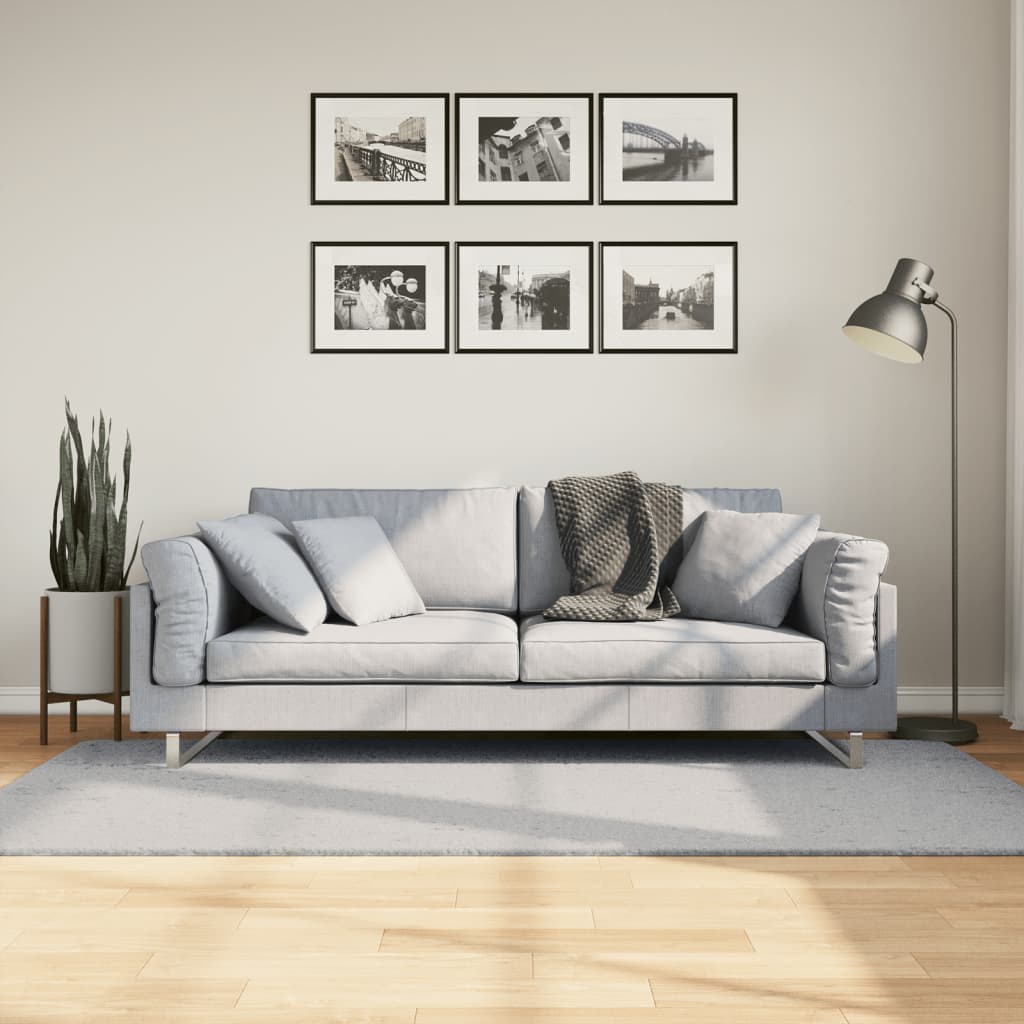 vidaXL Rug HUARTE Short Pile Soft and Washable Grey 100x200 cm 1