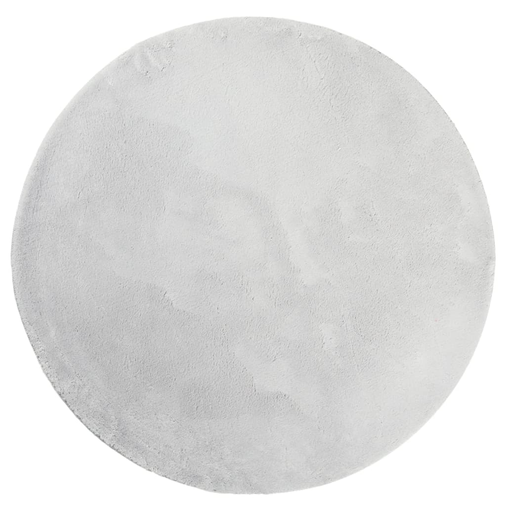 vidaXL Rug HUARTE Short Pile Soft and Washable Grey Ø 120 cm 2