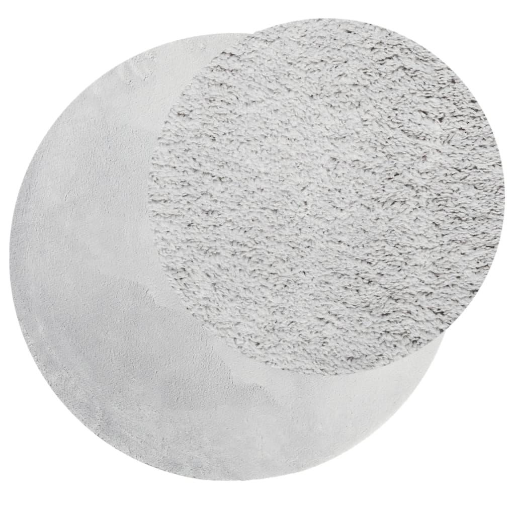 vidaXL Rug HUARTE Short Pile Soft and Washable Grey Ø 120 cm 3