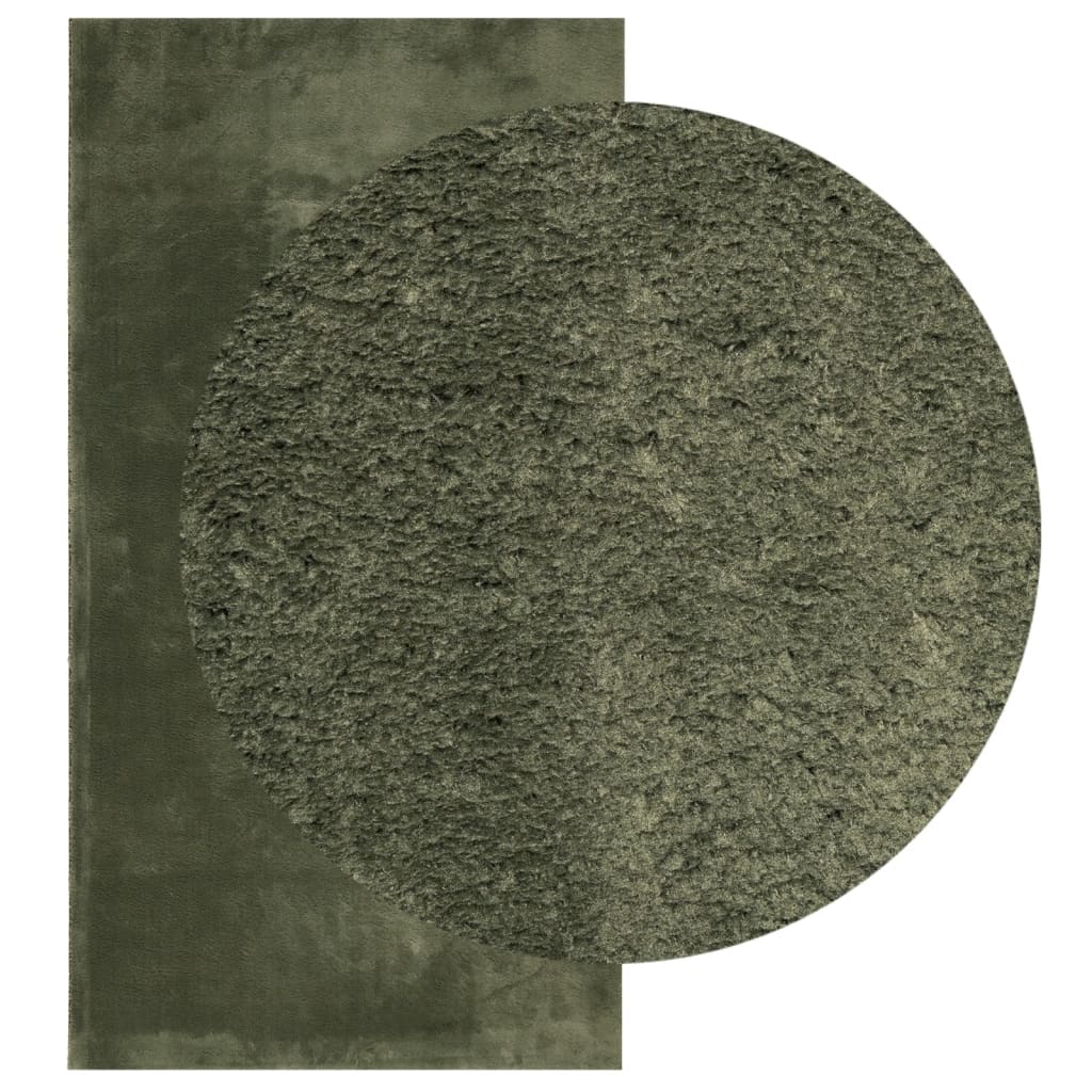 vidaXL Rug HUARTE Short Pile Soft and Washable Forest Green 80x150 cm 3