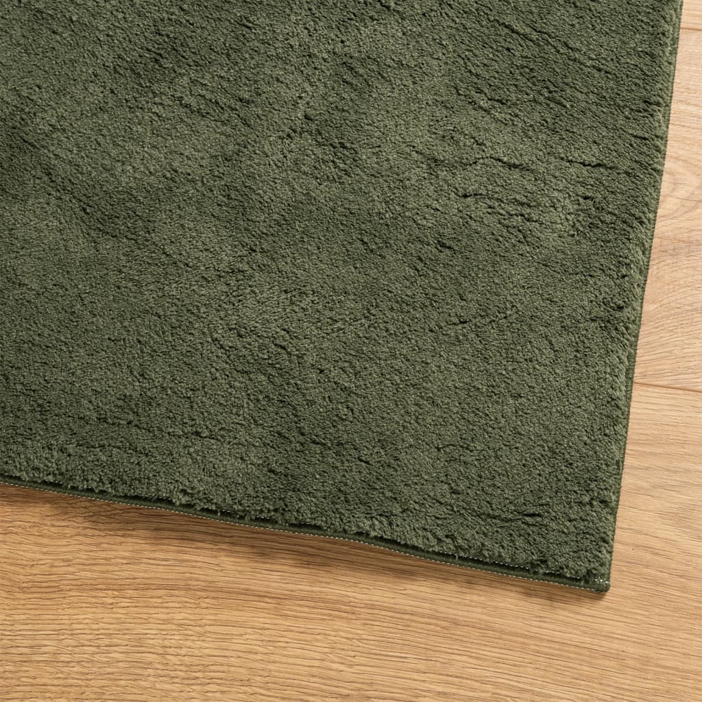 vidaXL Rug HUARTE Short Pile Soft and Washable Forest Green 80x150 cm 4