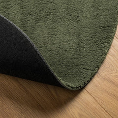 Rug HUARTE 100% Polyester Flat Green Ø 100 cm