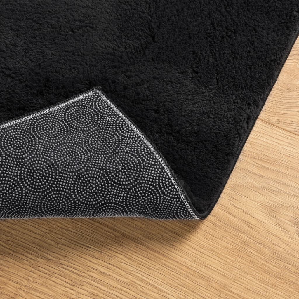 vidaXL Rug HUARTE Short Pile Soft and Washable Black 80x150 cm 5