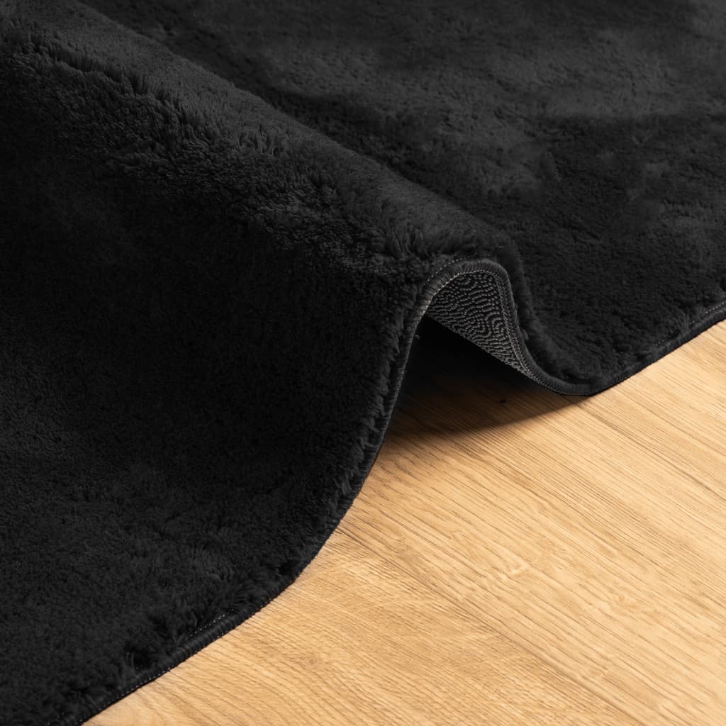 vidaXL Rug HUARTE Short Pile Soft and Washable Black 80x150 cm 6