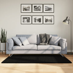 vidaXL Rug HUARTE Short Pile Soft and Washable Black 80x150 cm 1