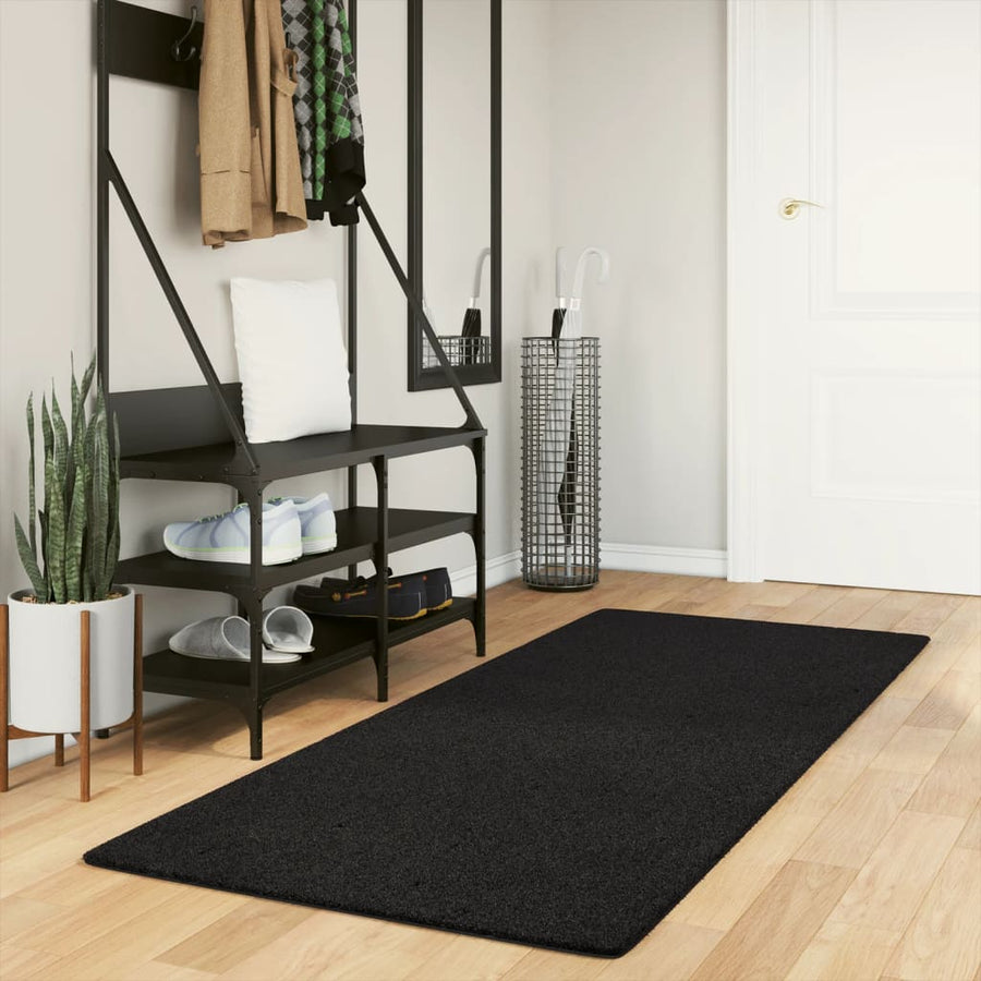 vidaXL Rug HUARTE Short Pile Soft and Washable Black 80x200 cm 1