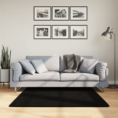 vidaXL Rug HUARTE Short Pile Soft and Washable Black 120x120 cm 1