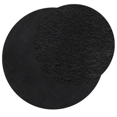 Rug HUARTE Short Pile Soft and Washable Black Ø 100–Ø 200 cm Ø 100 cm