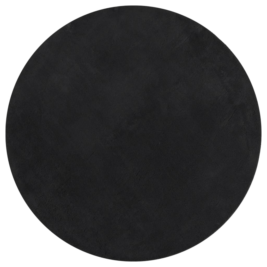 vidaXL Rug HUARTE Short Pile Soft and Washable Black Ø 120 cm 2