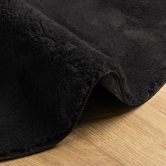 vidaXL Rug HUARTE Short Pile Soft and Washable Black Ø 120 cm 6