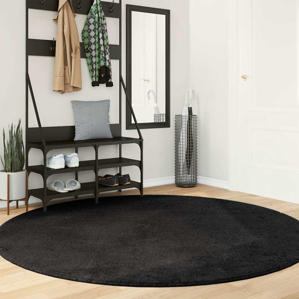 vidaXL Rug HUARTE Short Pile Soft and Washable Black – Part 2