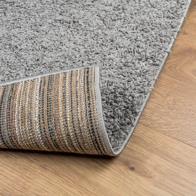 Shaggy Rug PAMPLONA High Pile Modern Grey 120x120 cm