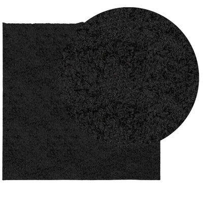 Shaggy Rug PAMPLONA High Pile Modern Black 200x200 cm