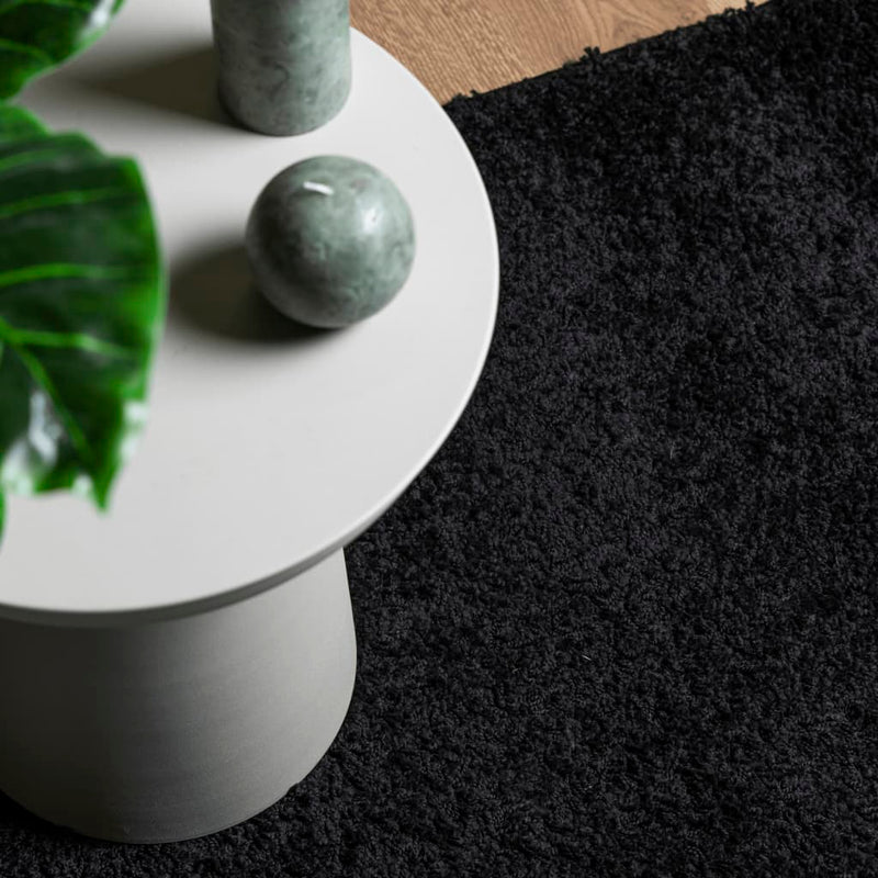 Shaggy Rug PAMPLONA High Pile Modern Black 200x200 cm