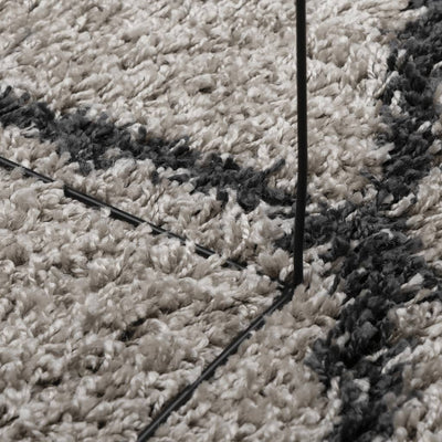 Shaggy Rug High Pile Modern Beige and Anthracite 80x200 cm