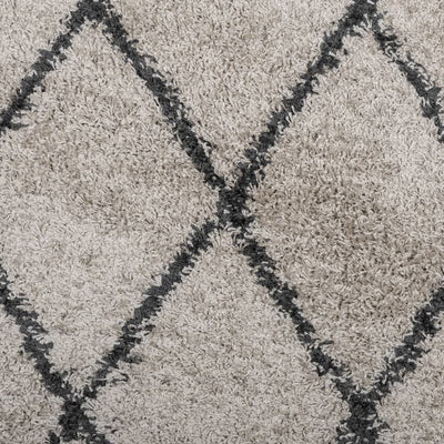 Shaggy Rug High Pile Modern Beige and Anthracite 80x200 cm