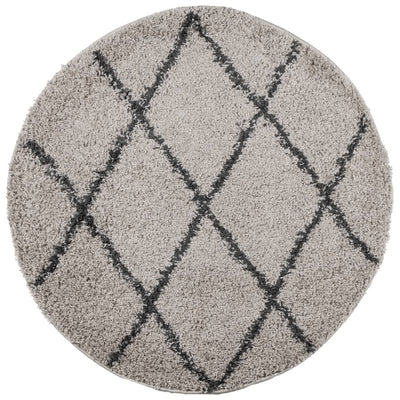 Shaggy Rug High Pile Modern Beige and Anthracite Ø 280 cm