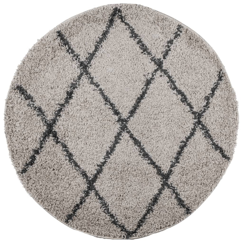 Shaggy Rug High Pile Modern Beige and Anthracite Ø 280 cm