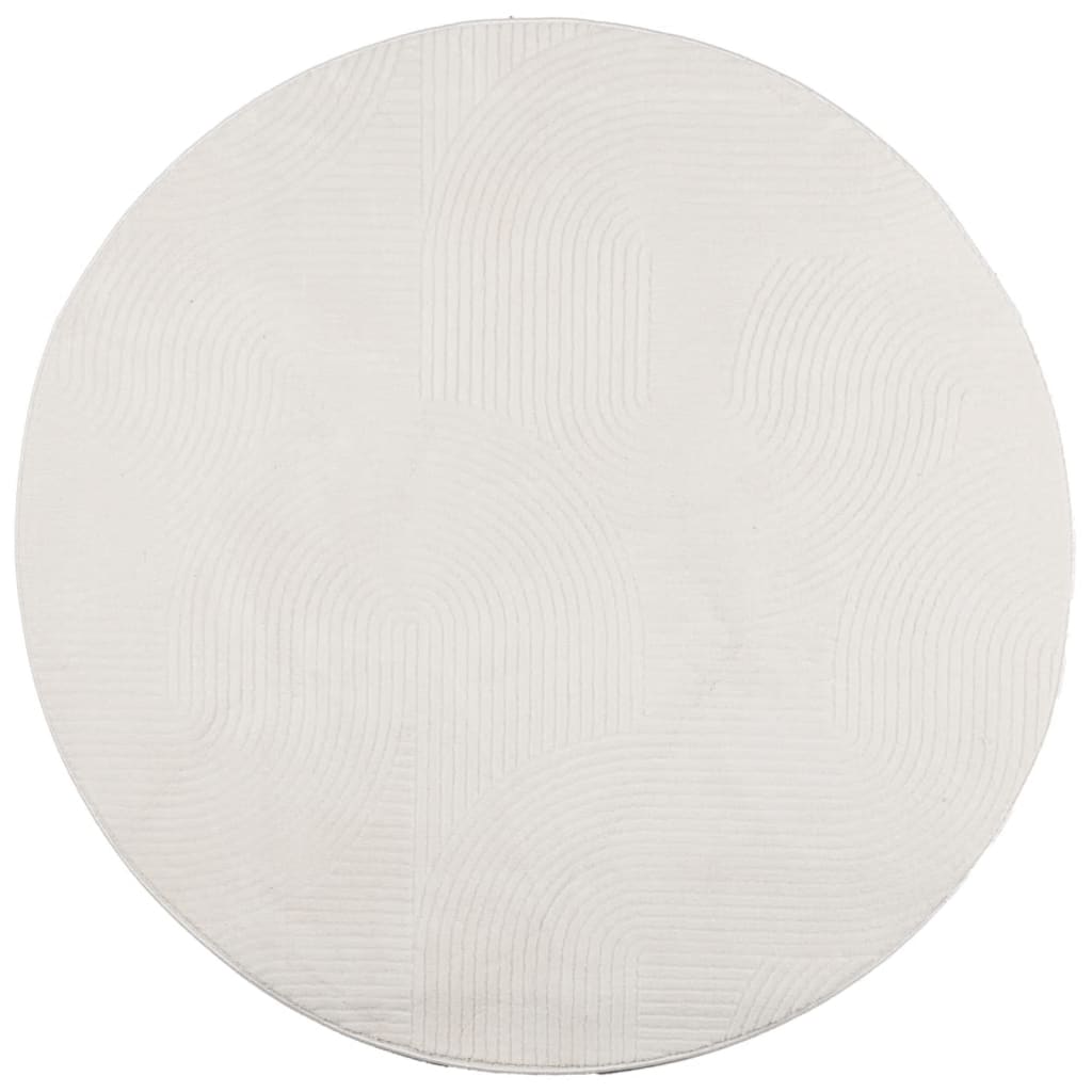 vidaXL Rug IZA Short Pile Scandinavian Look Cream Ø 120 cm 2