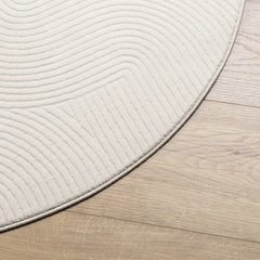 vidaXL Rug IZA Short Pile Scandinavian Look Cream Ø 120 cm 4