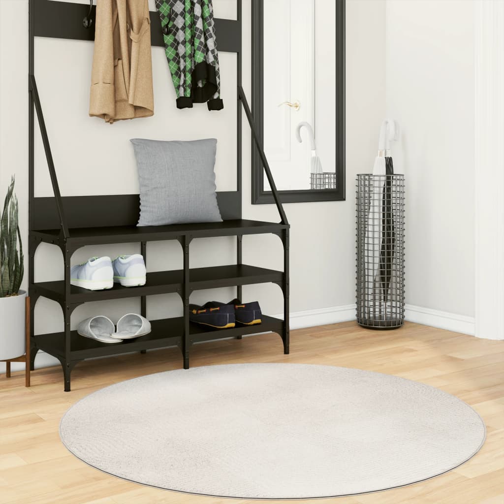 vidaXL Rug IZA Short Pile Scandinavian Look Cream Ø 120 cm 1
