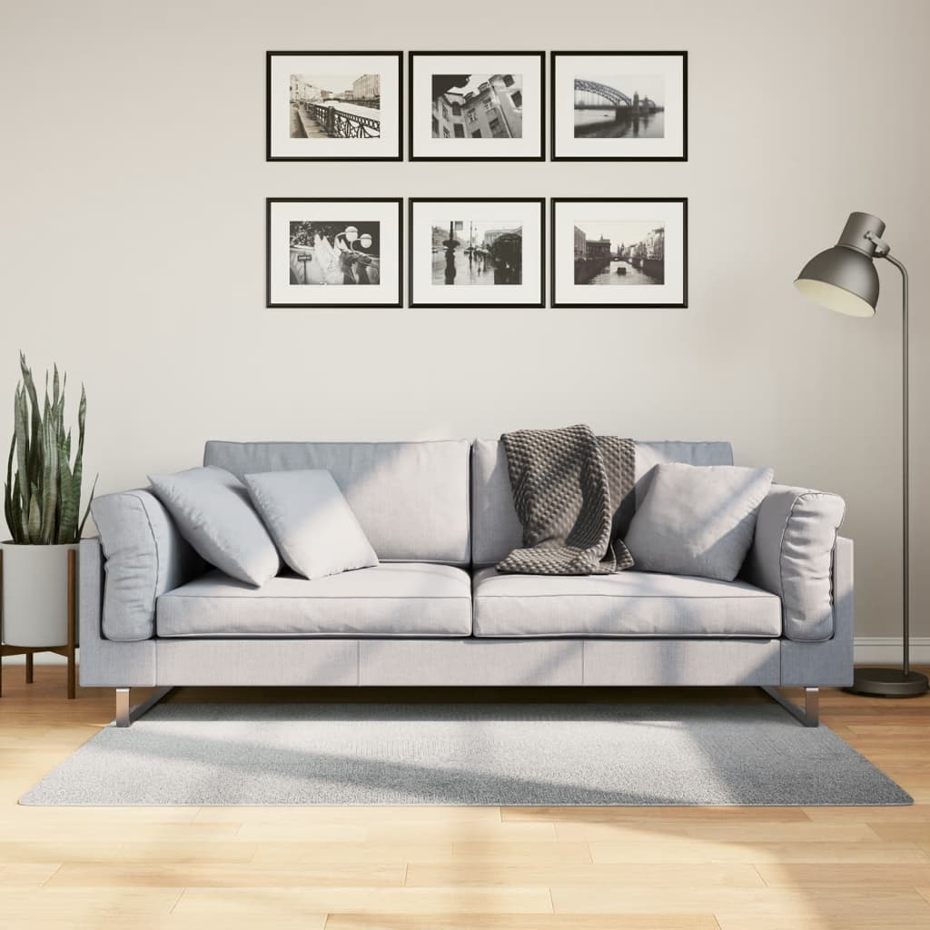 vidaXL Rug IZA Short Pile Scandinavian Look Grey 80x150 cm 1