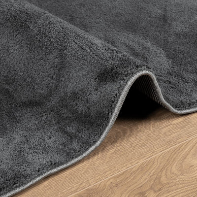 Rug OVIEDO Short Pile Anthracite 160x160 cm