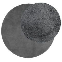 vidaXL Rug OVIEDO Short Pile Anthracite Ø 120 cm 3