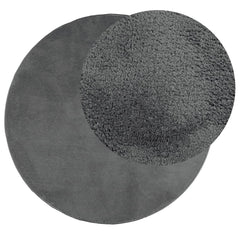 vidaXL Rug OVIEDO Short Pile Anthracite Ø 160 cm 3