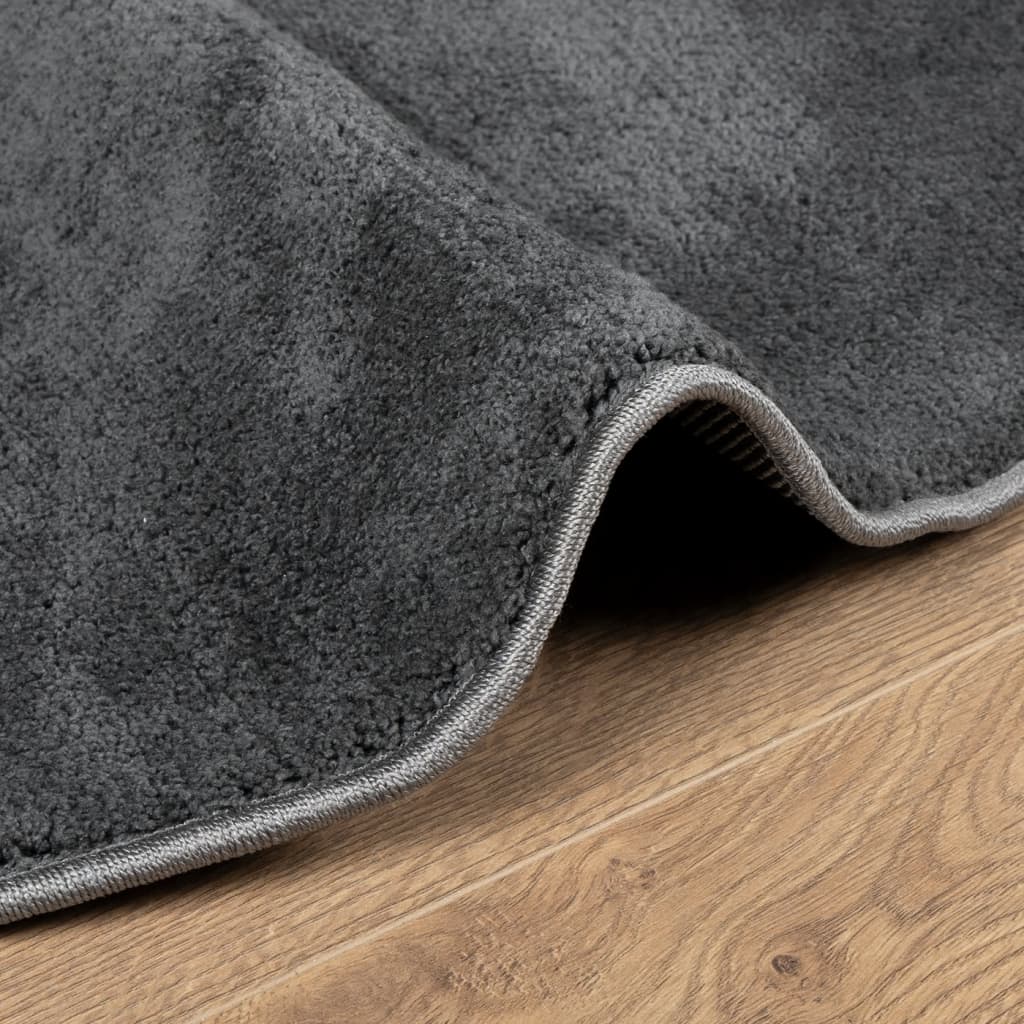 vidaXL Rug OVIEDO Short Pile Anthracite Ø 160 cm 6