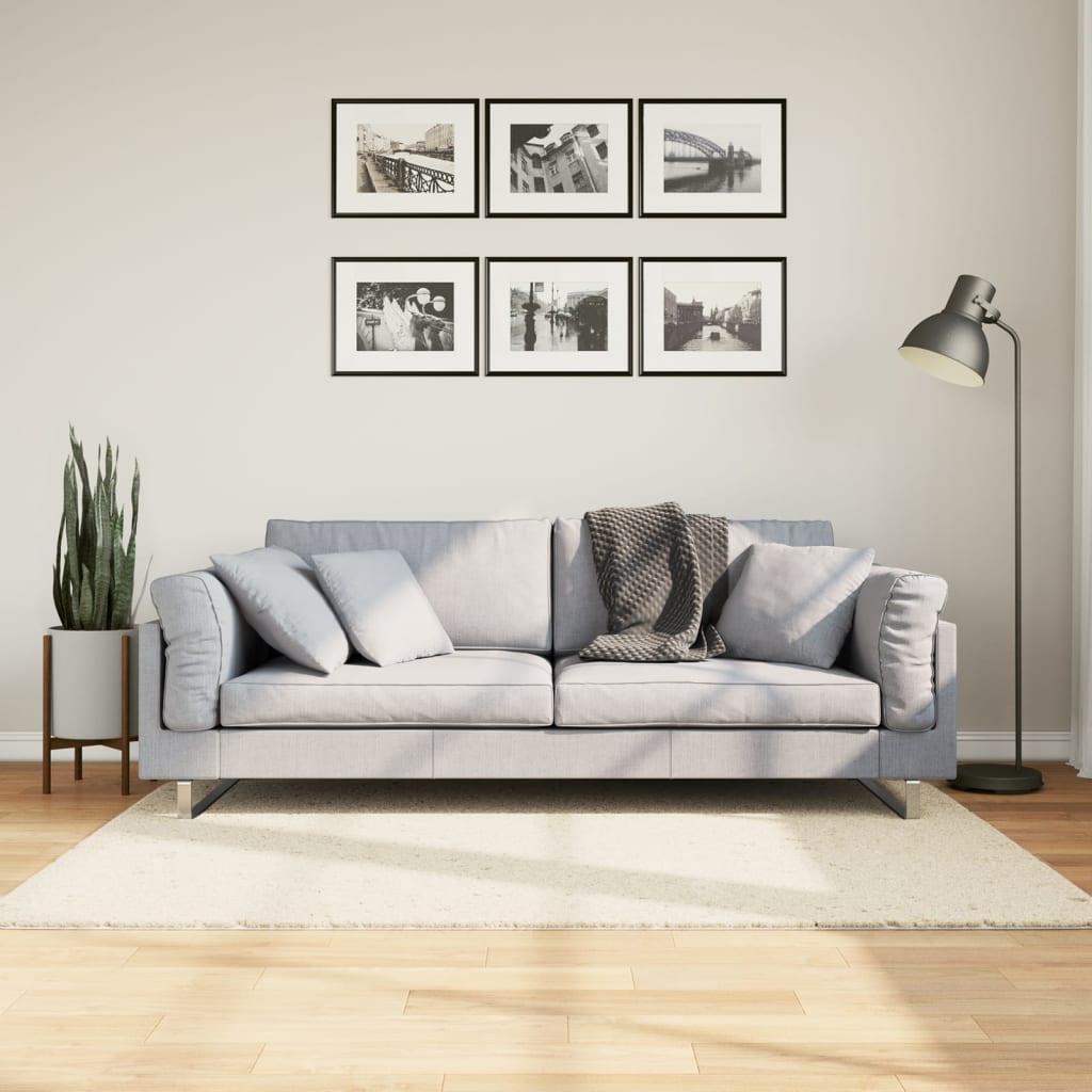vidaXL Rug OVIEDO Short Pile Beige 120x120 cm 1