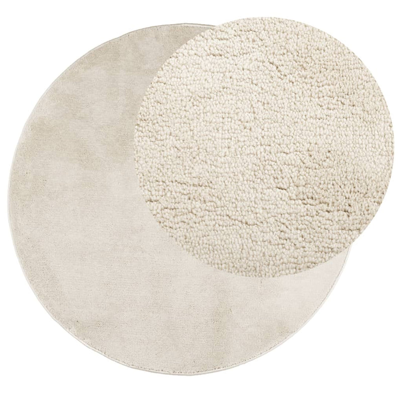 Rug OVIEDO Short Pile Beige Ø 240 cm