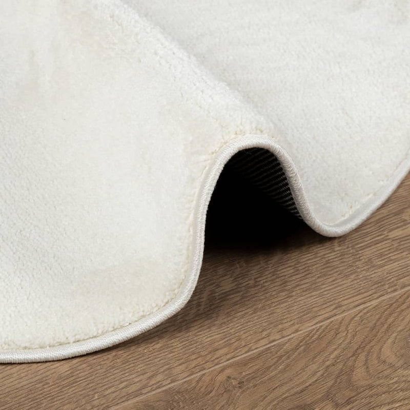 Rug OVIEDO Short Pile Cream Ø 120 cm