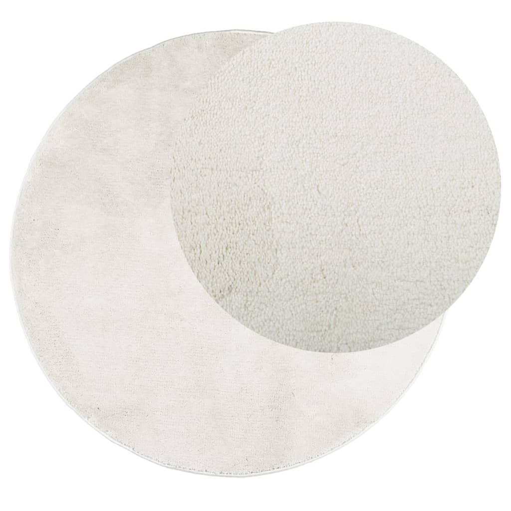 vidaXL Rug OVIEDO Short Pile Cream Ø 160 cm 3
