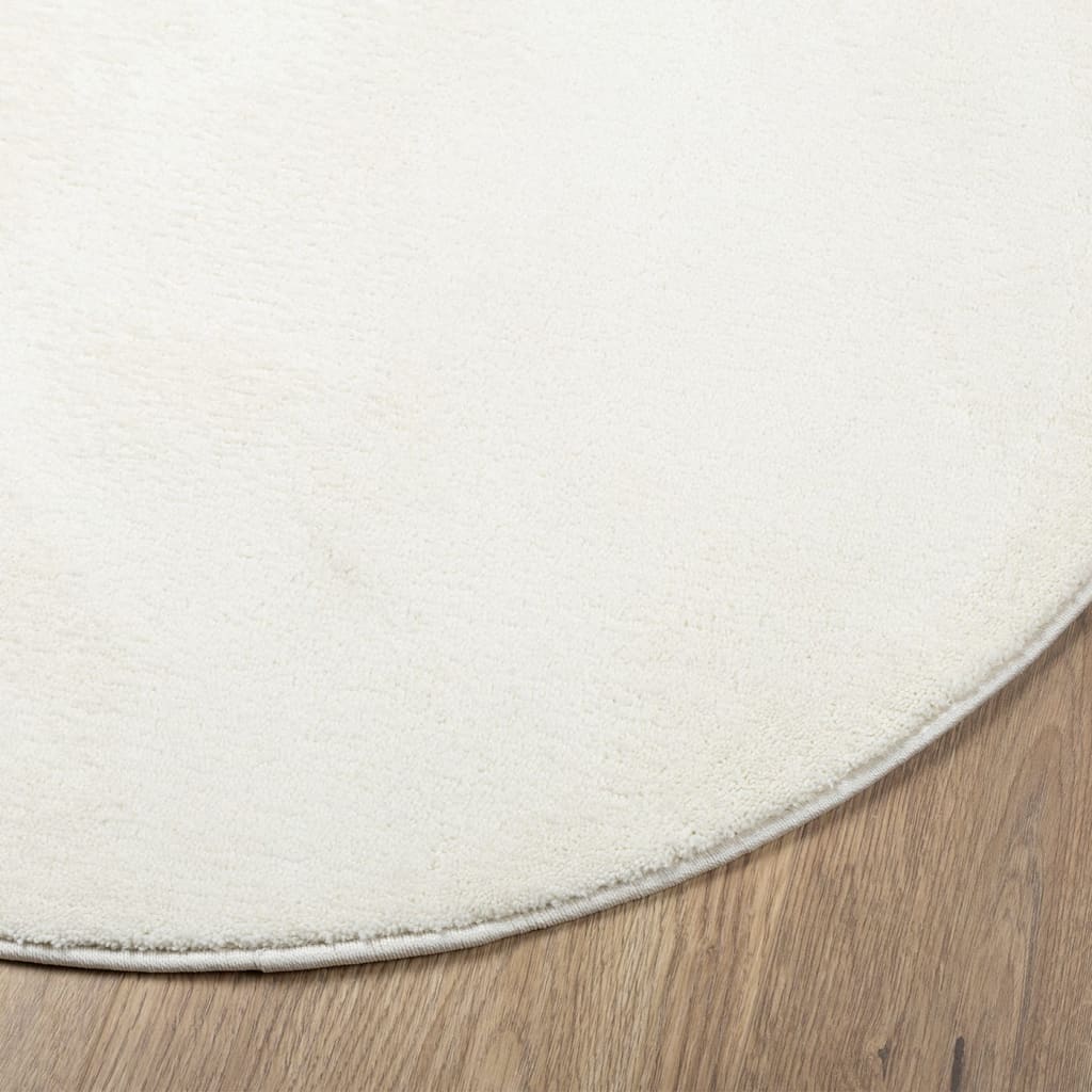 vidaXL Rug OVIEDO Short Pile Cream Ø 160 cm 4