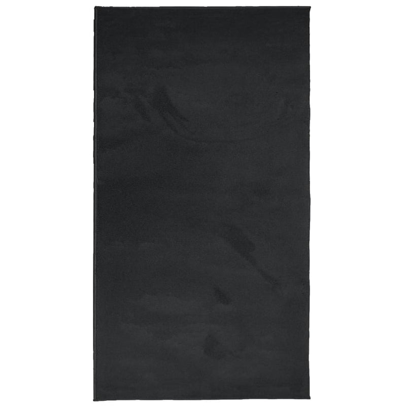 Rug OVIEDO Short Pile Black 80x150 cm