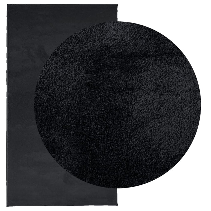 Rug OVIEDO Short Pile Black 80x150 cm