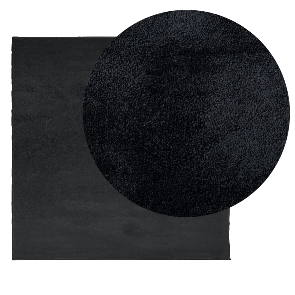 vidaXL Rug OVIEDO Short Pile Black 120x120 cm 3